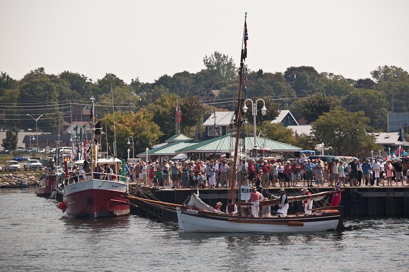 Crowd on dock